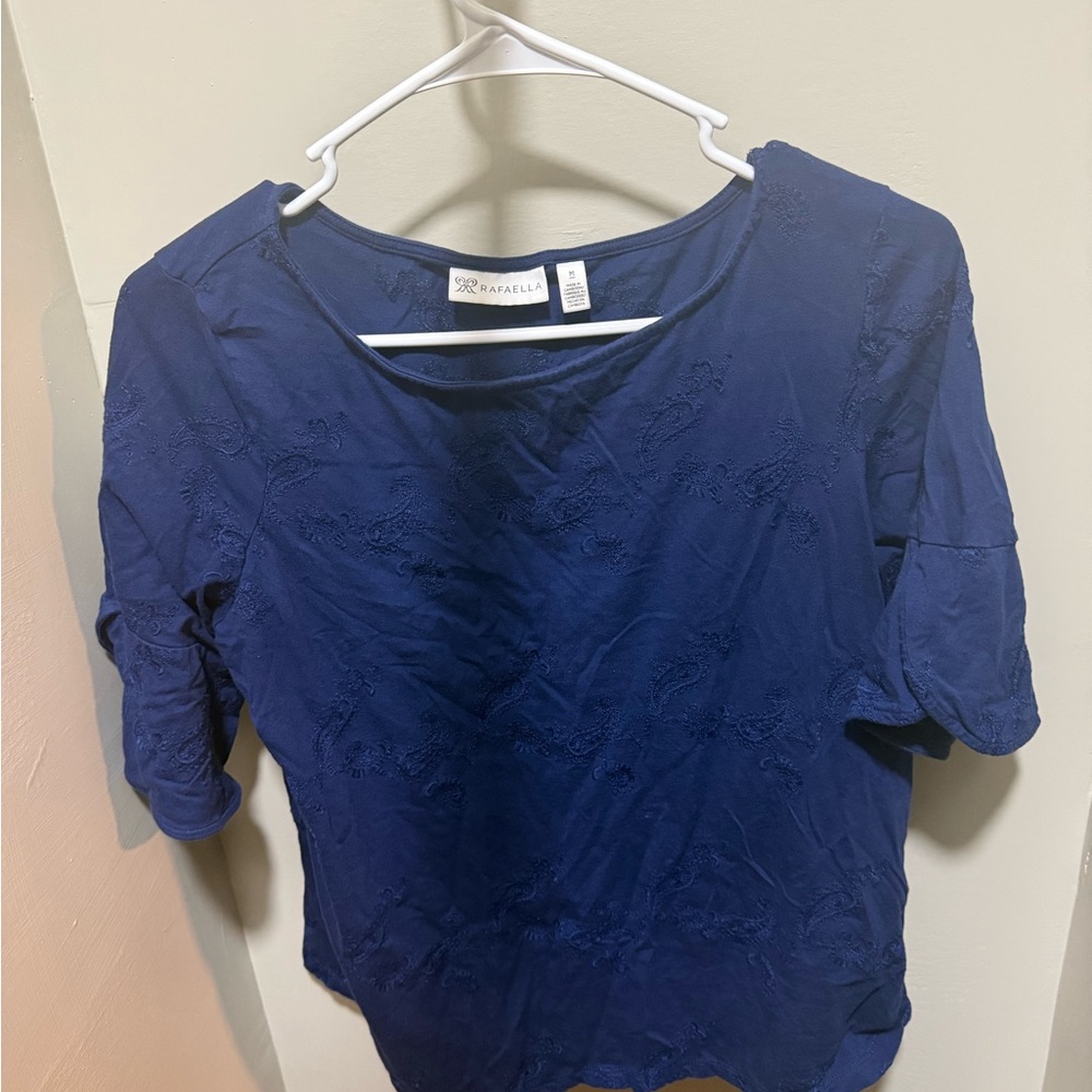 Rafaella Women's Navy Short Sleeve Top